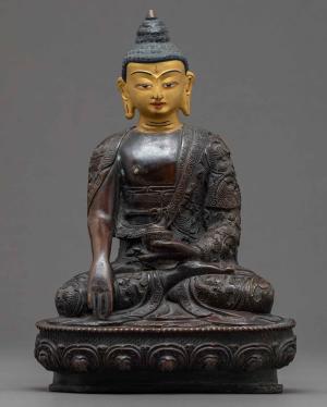 Vintage Buddha Statue Indoor | Classic Buddhist Sculpture | Architectural Miniature | Antique Figurines | Tibetan Shrine | Statue Decor